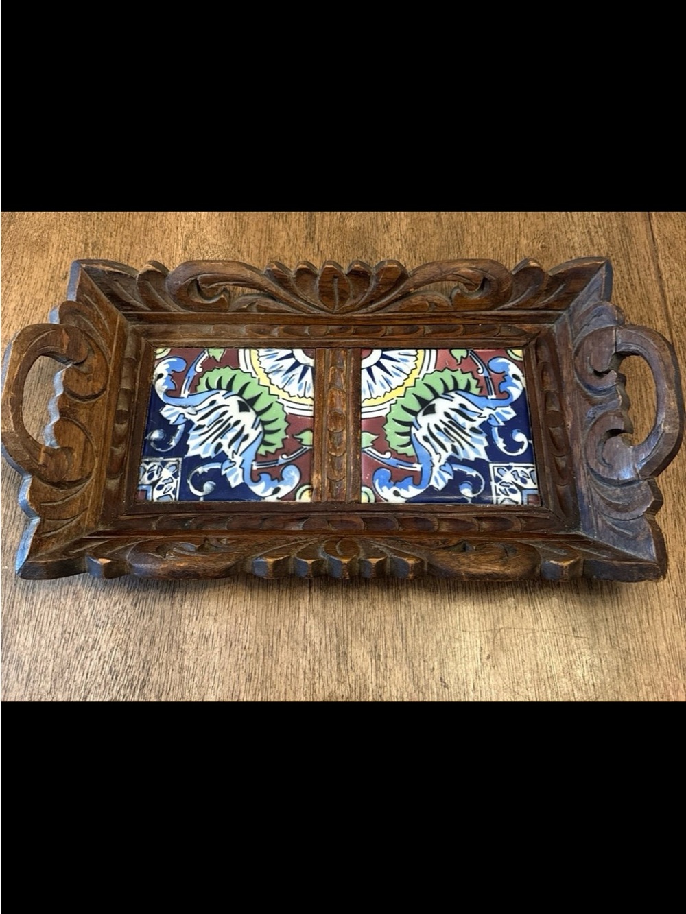 Wood Tile Tray
